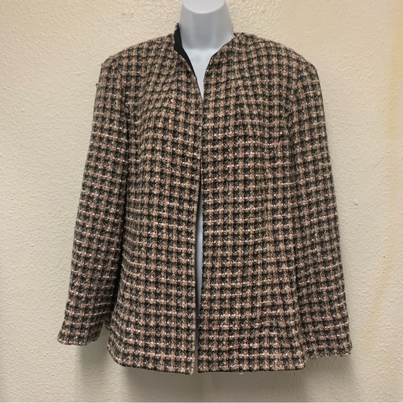 Studio I Jackets & Blazers - Studio 1 Vintage Women's Sz 16 Blazer Black/Pink Y2K Textured Lined Open Front